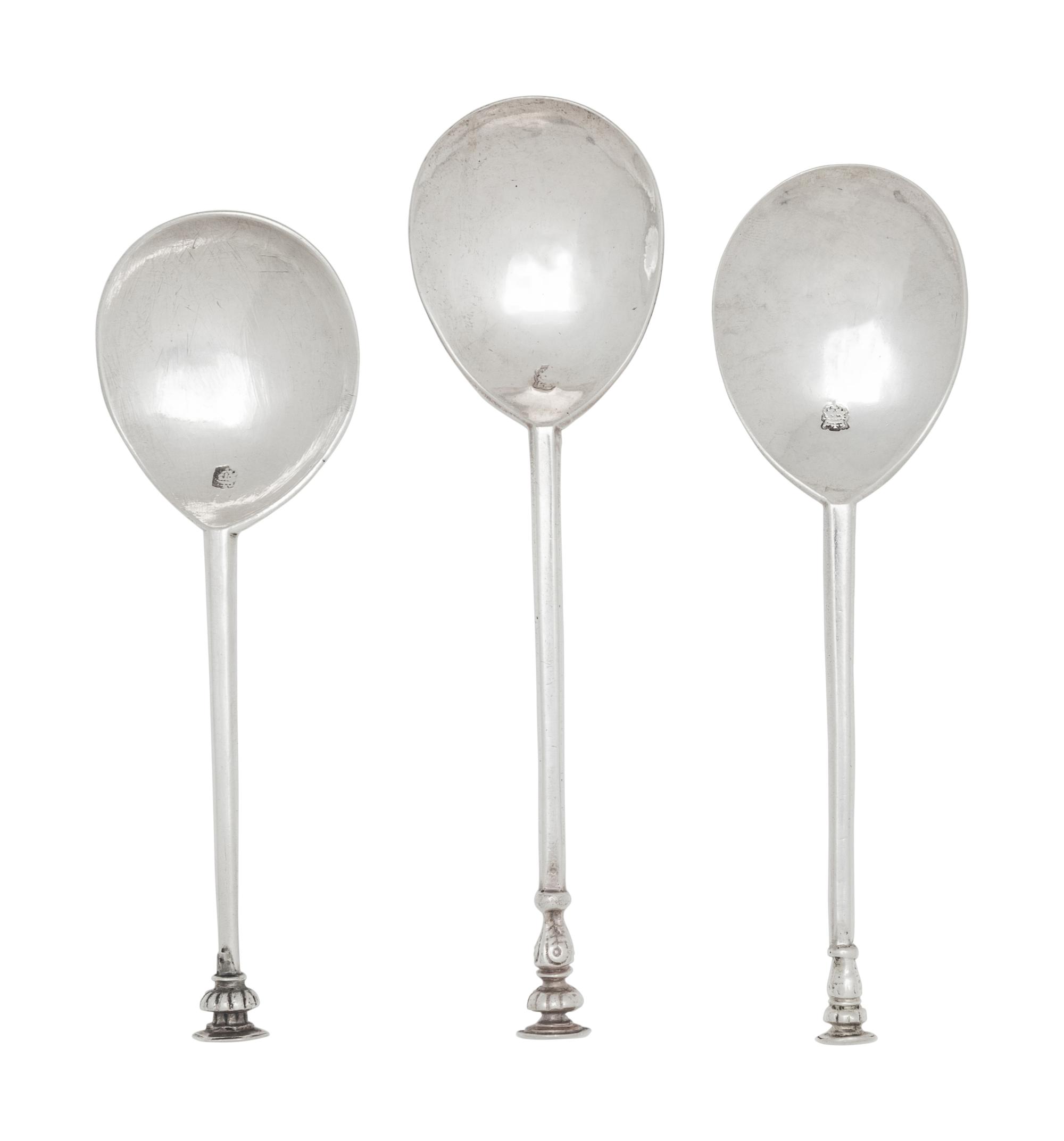 A Group of Three English Silver Seal Top Spoons