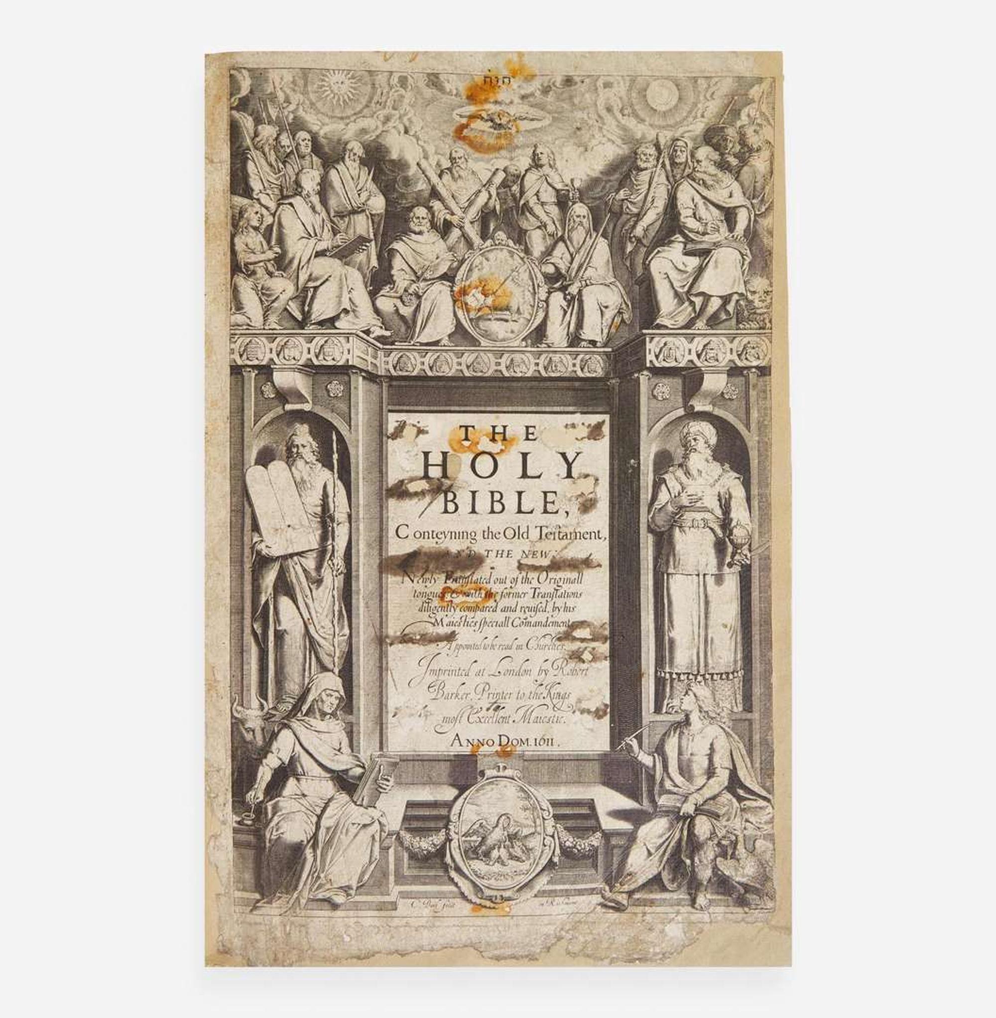 [Religion] [King James Bible] The Holy Bible, Conteyning the Old Testament, and the New: Newly Translated out of the Originall Tongues...by His Maiesties speciall Comandement