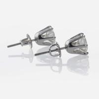 14K White Gold Diamond Stud Earrings