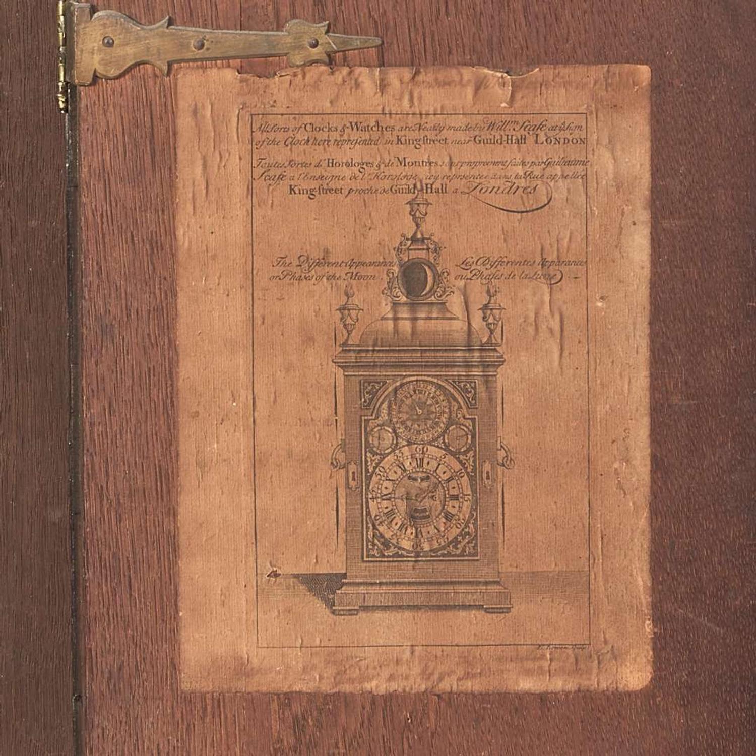 A George II inlaid and veneered burl walnut tall case clock William Scafe, London, circa 1750