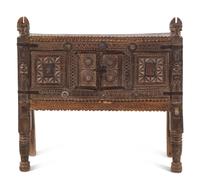 An Indian Carved Wood Console Cabinet