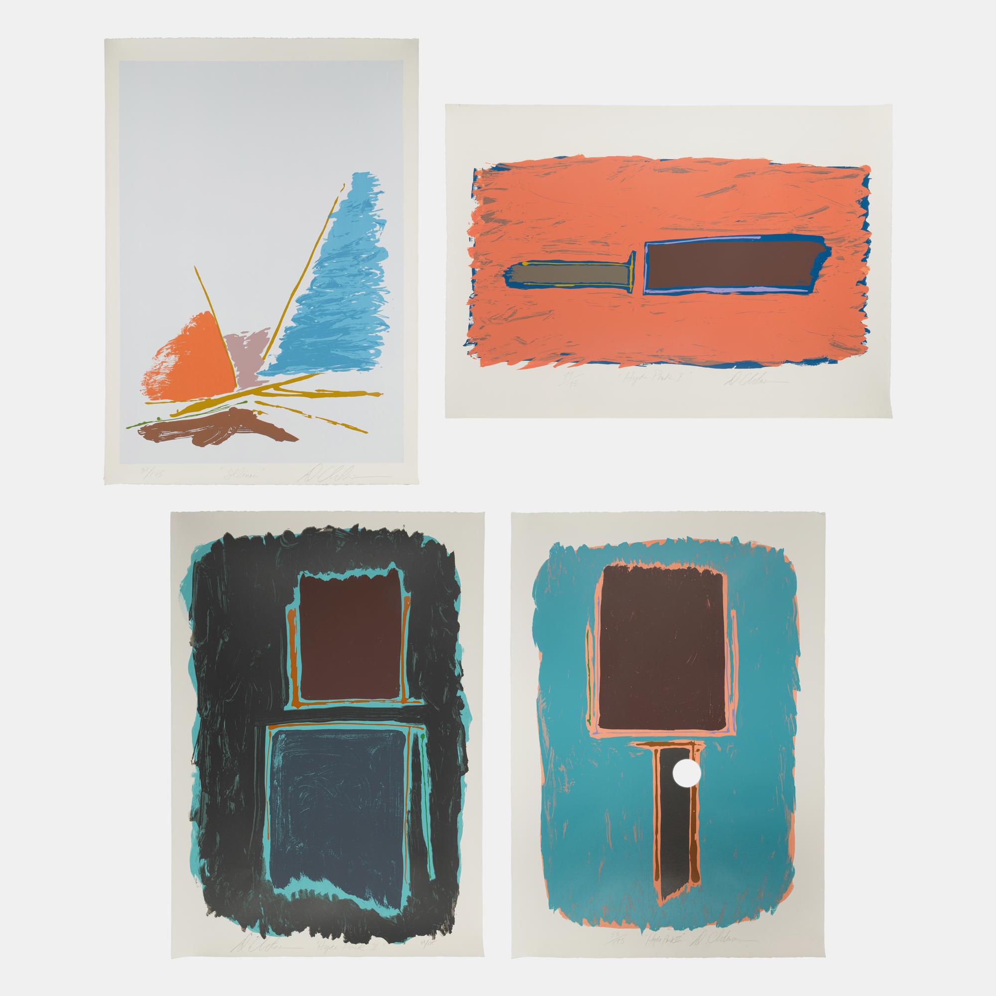 Illinois, Hyde Park I, Hyde Park II, and Hyde Park III (a group of four prints)