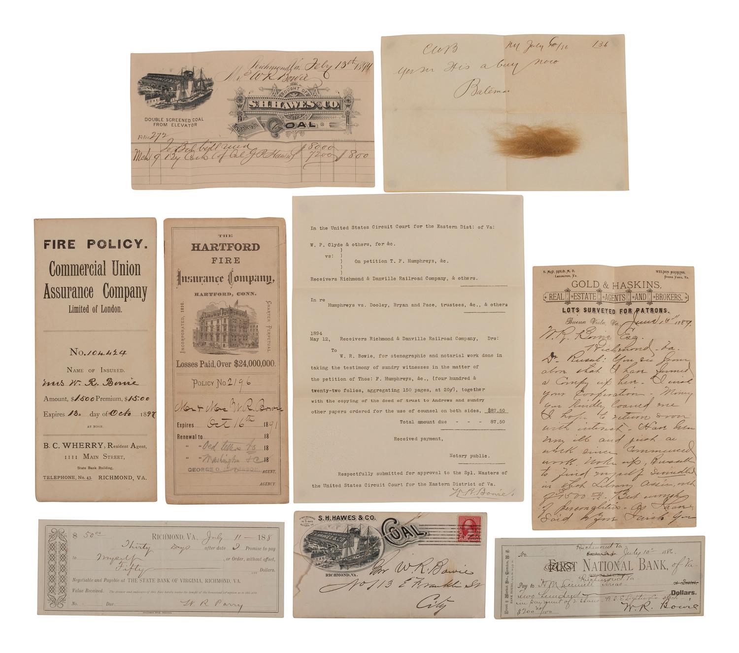 [WASHINGTON, George (1732-1799)] -- DANDRIDGE, Bartholomew Jr. (ca 1773-1802). A group of 4 retained copies of letters written by Bartholomew Dandridge, Jr. to President George Washington.