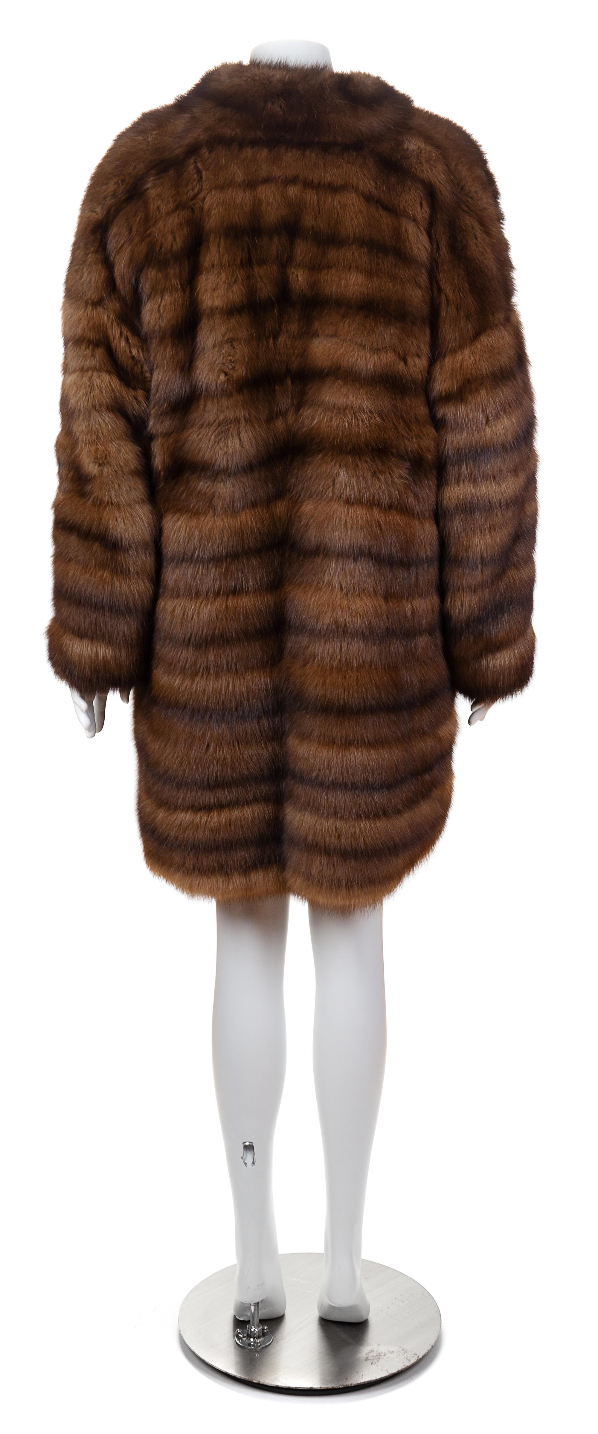 A Sable Horizontal Pelt Coat, No Size.
