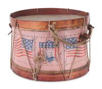 A Victorian Patriotic Admiral George Dewey Painted Parade Drum