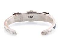 Navajo Silver Cuff Watch Band, set with Bisbee Turquoise