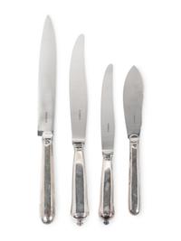 A Puiforcat Silver Flatware Service in the Louvois Pattern