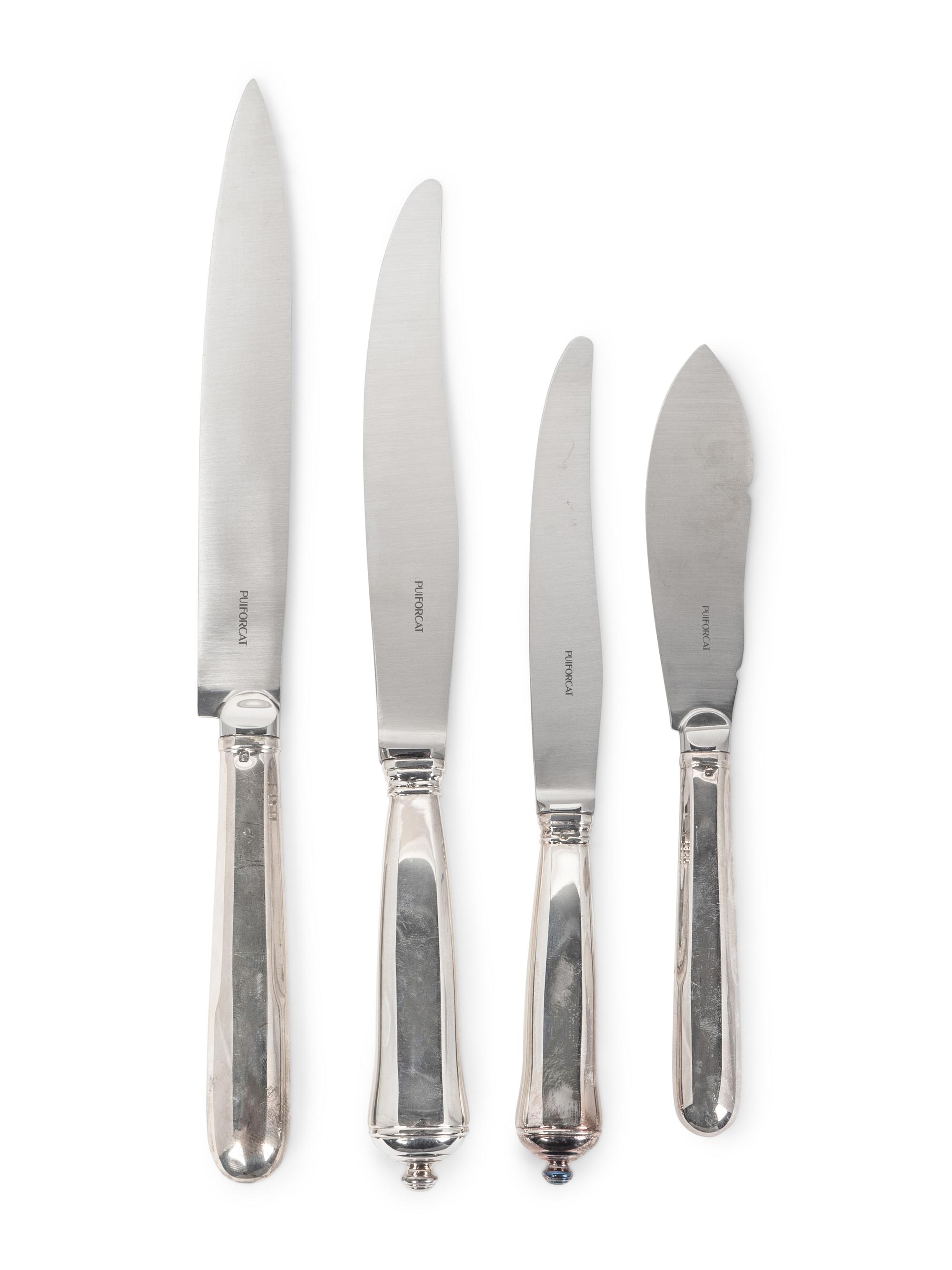 A Puiforcat Silver Flatware Service in the Louvois Pattern
