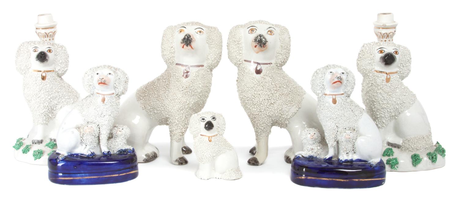 A Group of Staffordshire Figures Height of tallest: 6 1/4 inches.