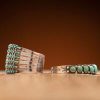 Zuni and Navajo Silver and Turquoise Cuff Bracelets