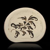A Chinese Cizhou Slip-Decorated Pillow, Song Dynasty — 宋 磁州窯萱草紋枕