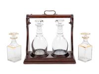 An Edwardian Mahogany Two-Bottle Tantalus