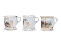 Three Jockey's Porcelain Occupational Shaving Mugs