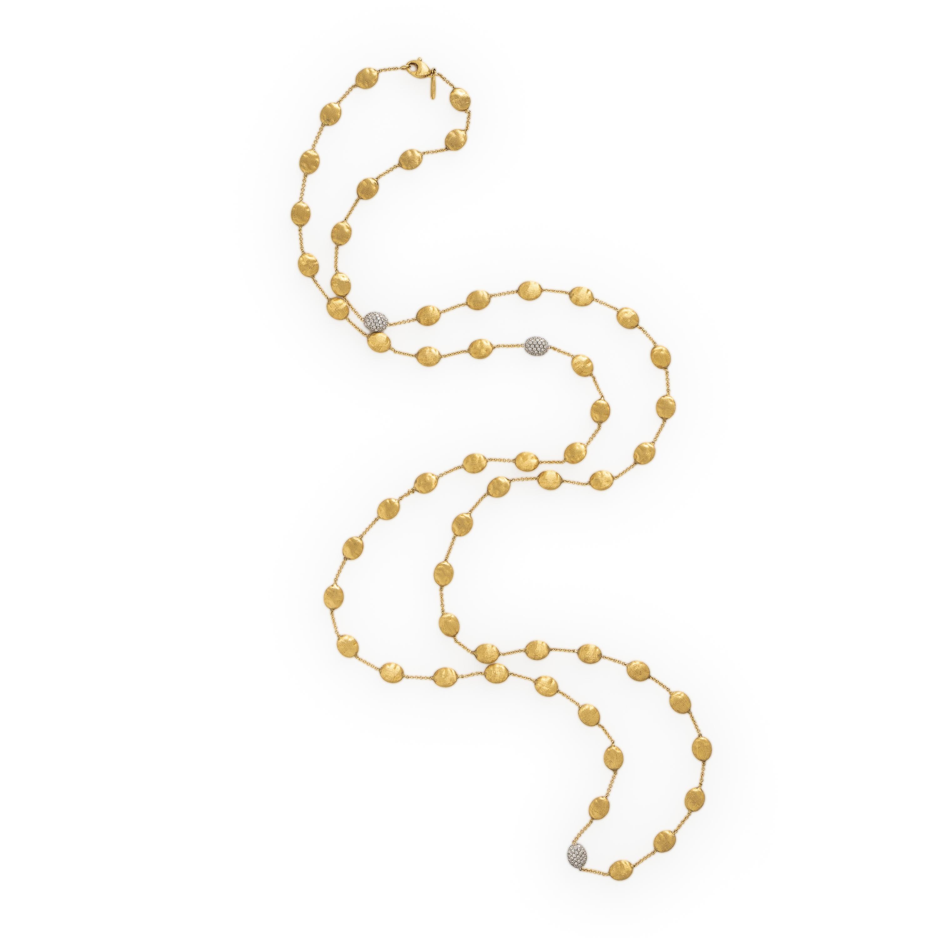 Marco Bicego, 'Siviglia' 'Bean', Yellow Gold and Diamond Necklace