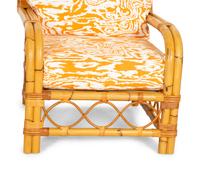 A Pair of Bielecky Brothers Rattan Armchairs and a Side Table.