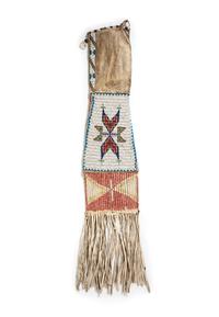 Rare Sioux Double-sided Beaded and Quilled Tobacco Bag