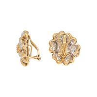 DIAMOND FLOWER EARCLIPS