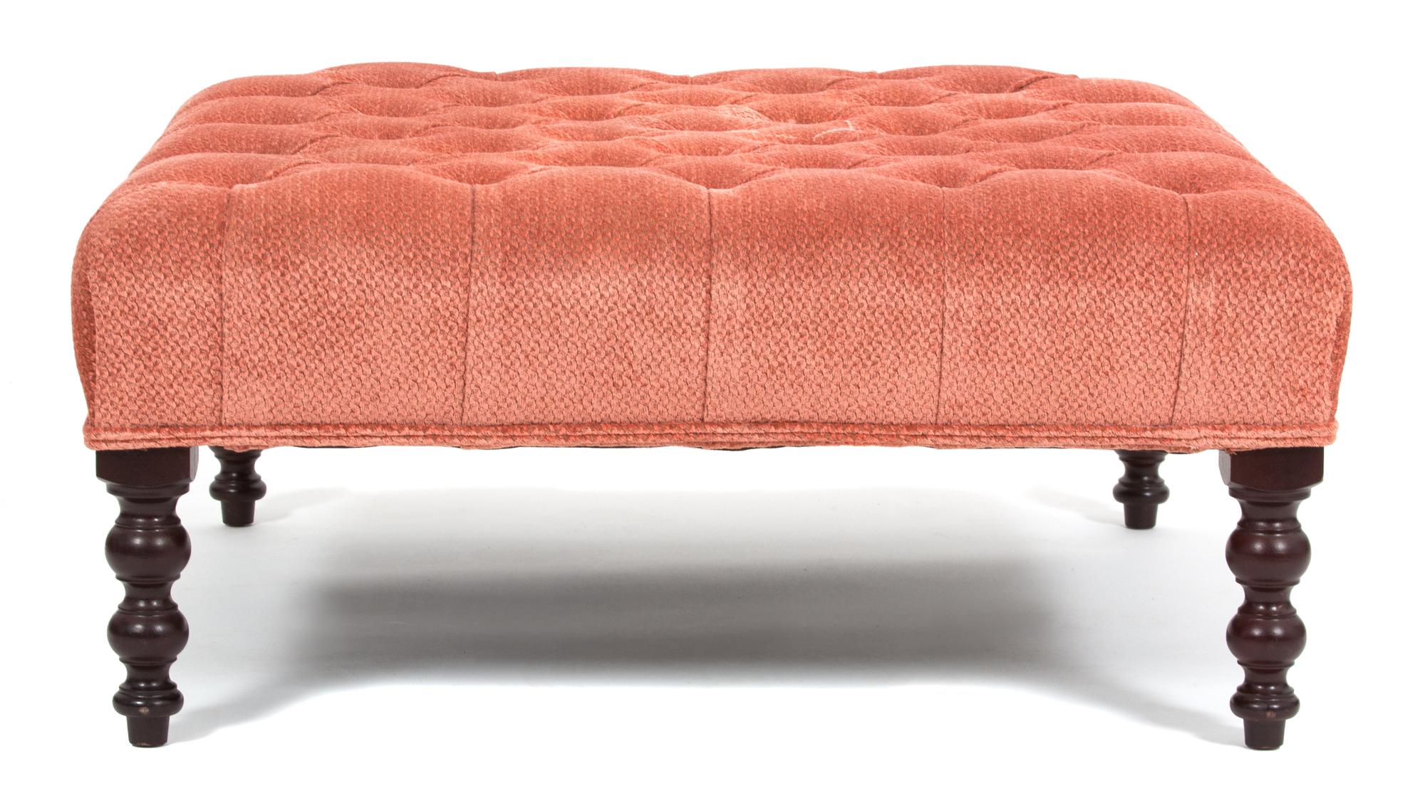 A Regency Style Mahogany Ottoman Height 16 1/2 x 37 1/2 inches square. — 20TH CENTURY