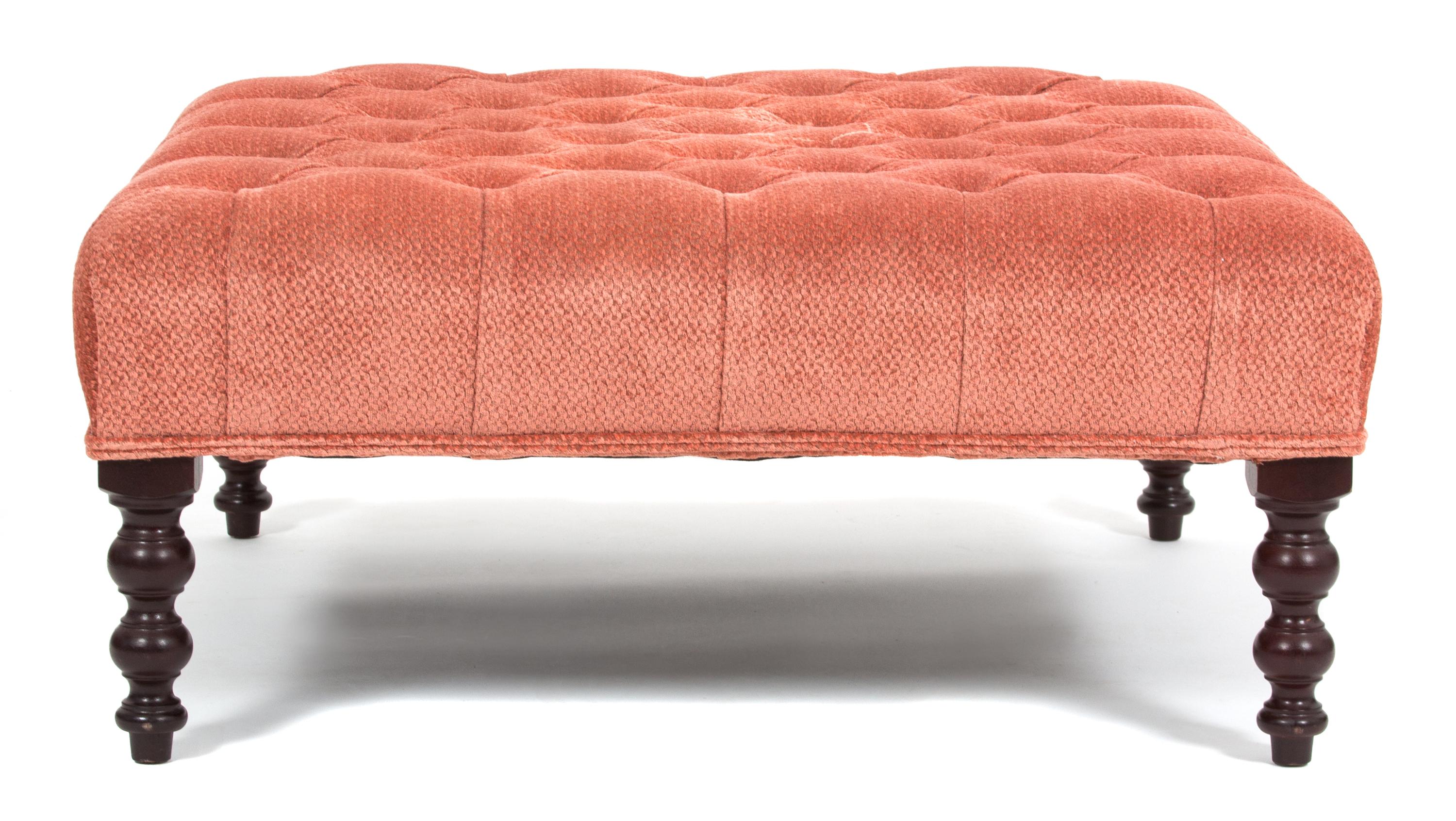 A Regency Style Mahogany Ottoman Height 16 1/2 x 37 1/2 inches square. — 20TH CENTURY