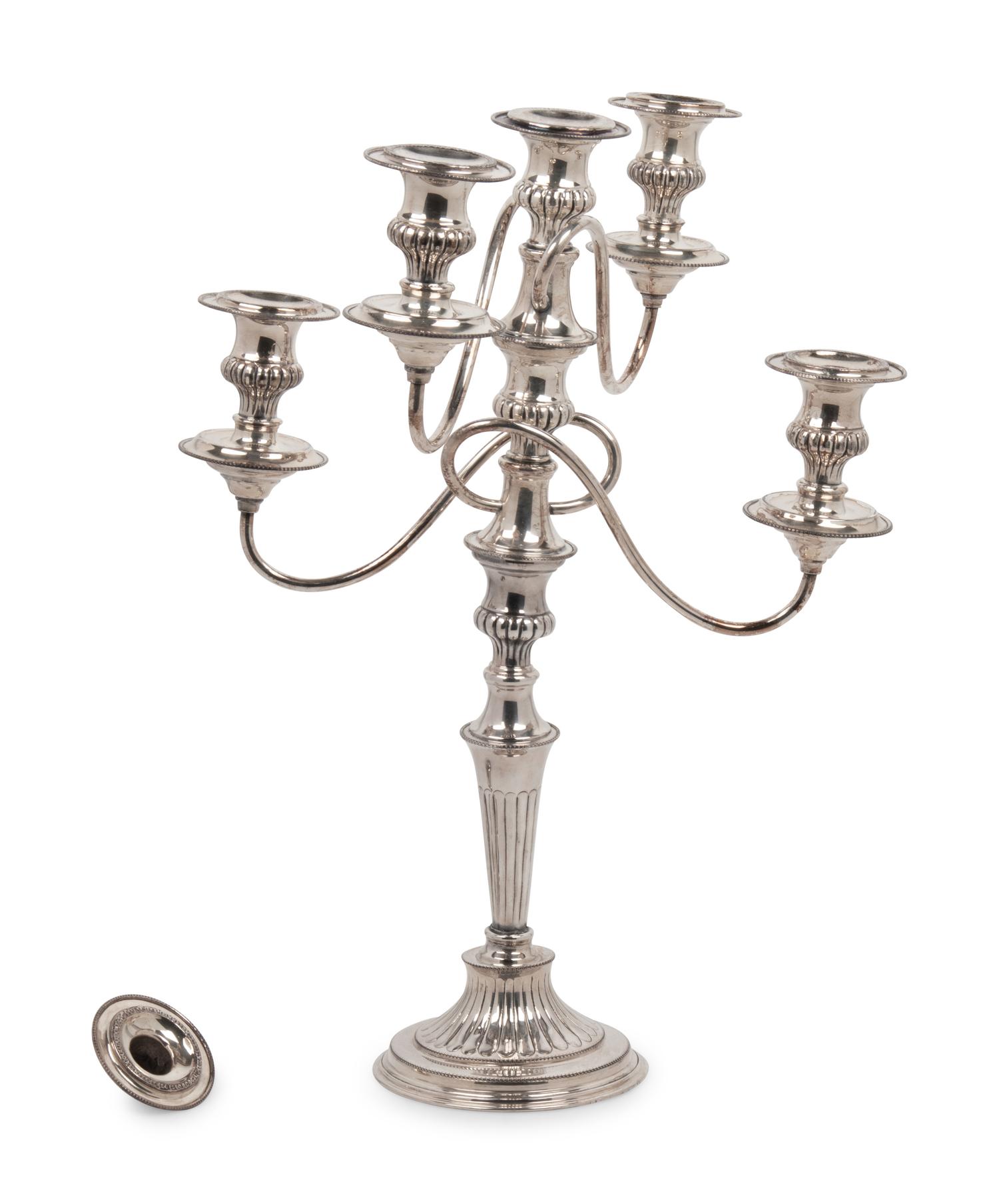An English Silver-Plate Candelabra
