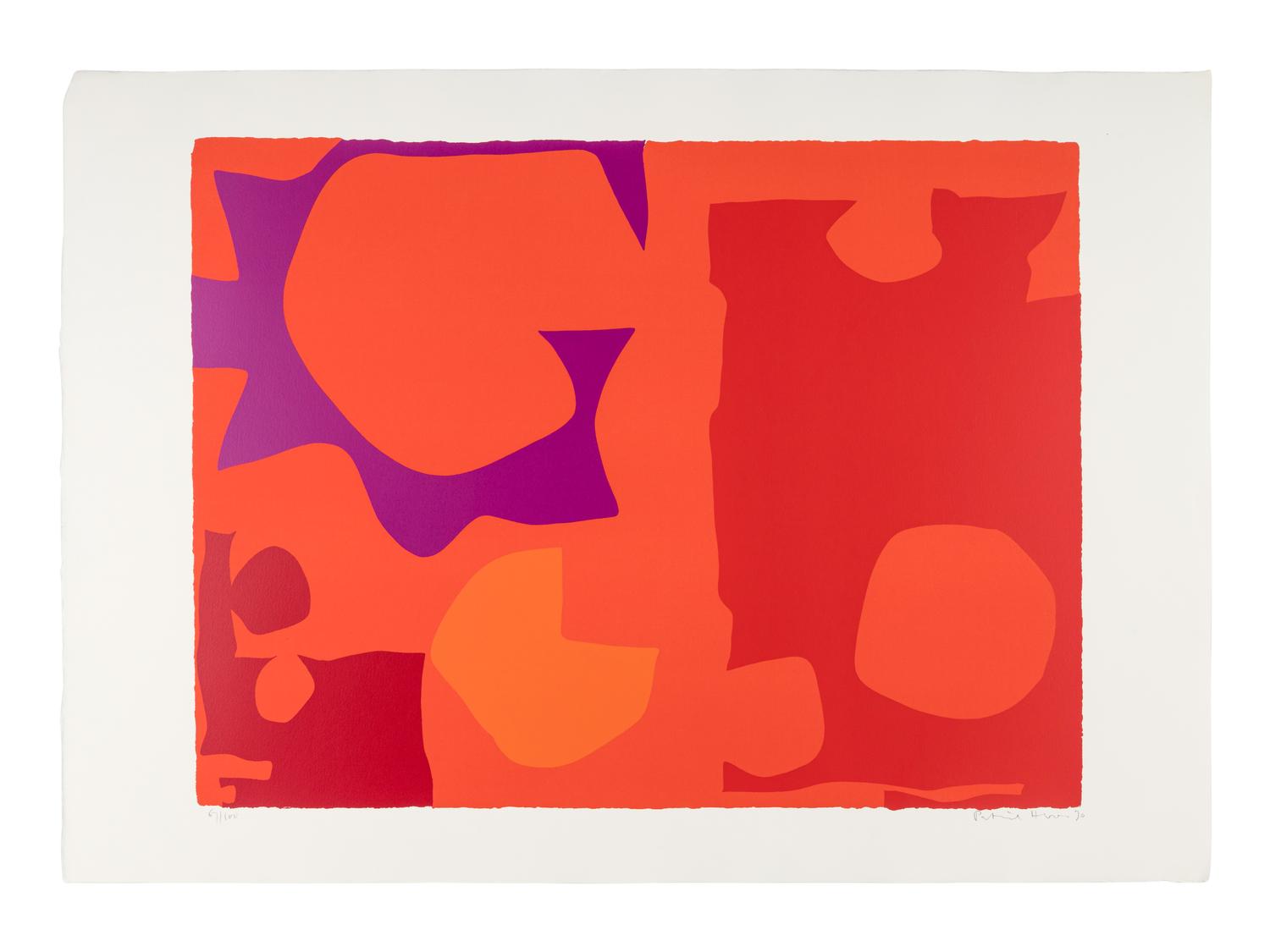 Six in Vermillion with Green in Yellow; Six in Vermillion with Violet in Red; and Six in Vermillion with Red in Red (a group of three prints), 1970