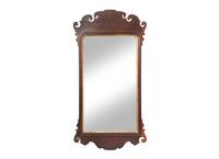 A Queen Anne Mahogany and Giltwood Looking Glass, Last Half 18th Century