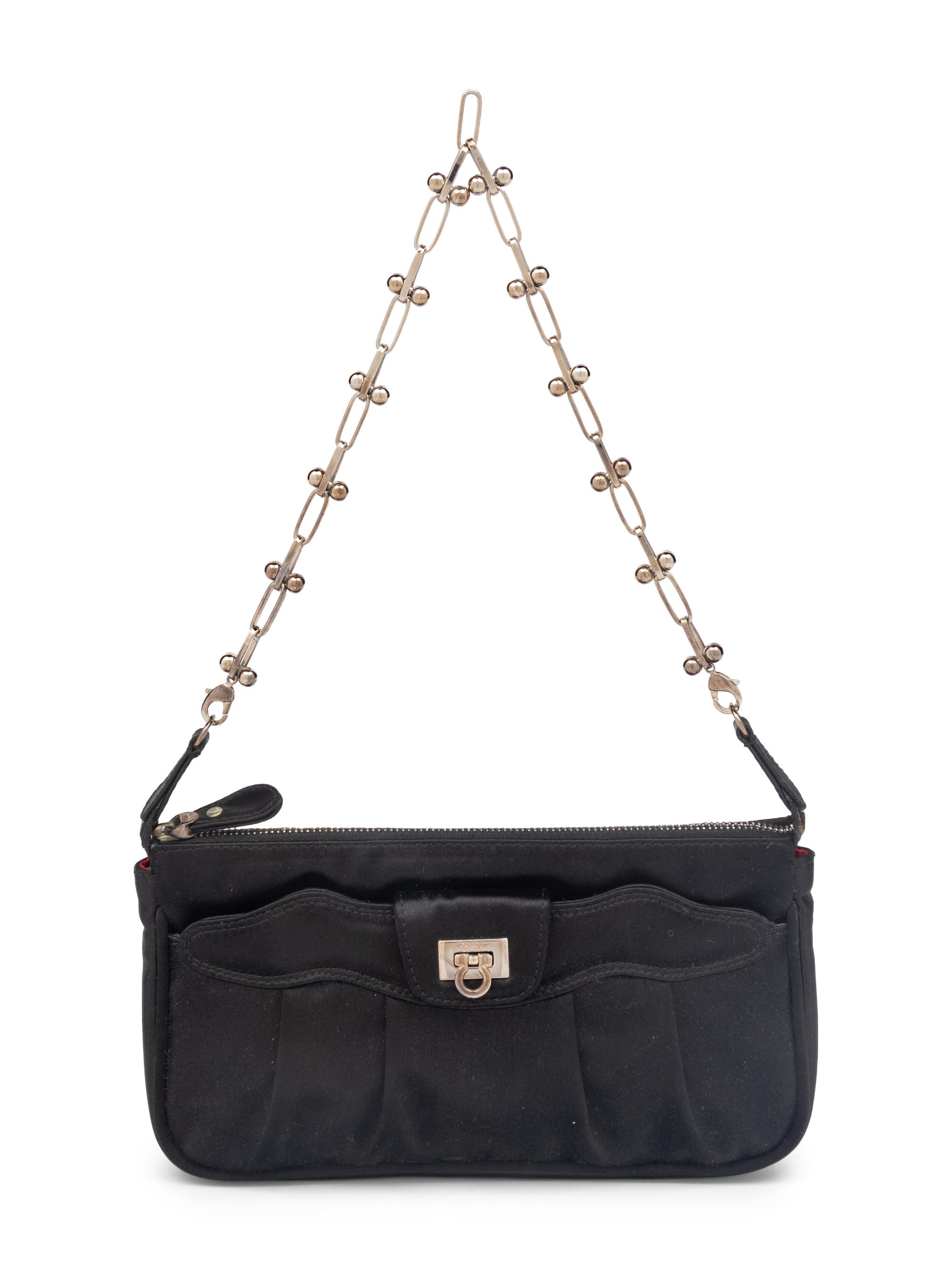 Salvatore Ferragamo Bag Black Satin