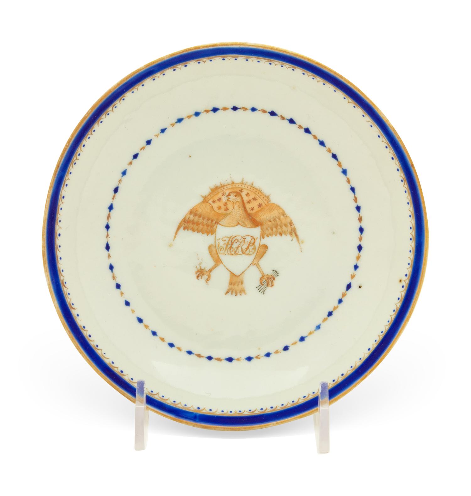A Chinese Porcelain Cup and Saucer for the American Market