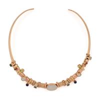 BICOLOR GOLD, MULTIGEM AND DIAMOND COLLAR NECKLACE