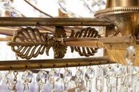 A Russian Gilt Bronze, Cobalt Blue and Clear Glass Chandelier