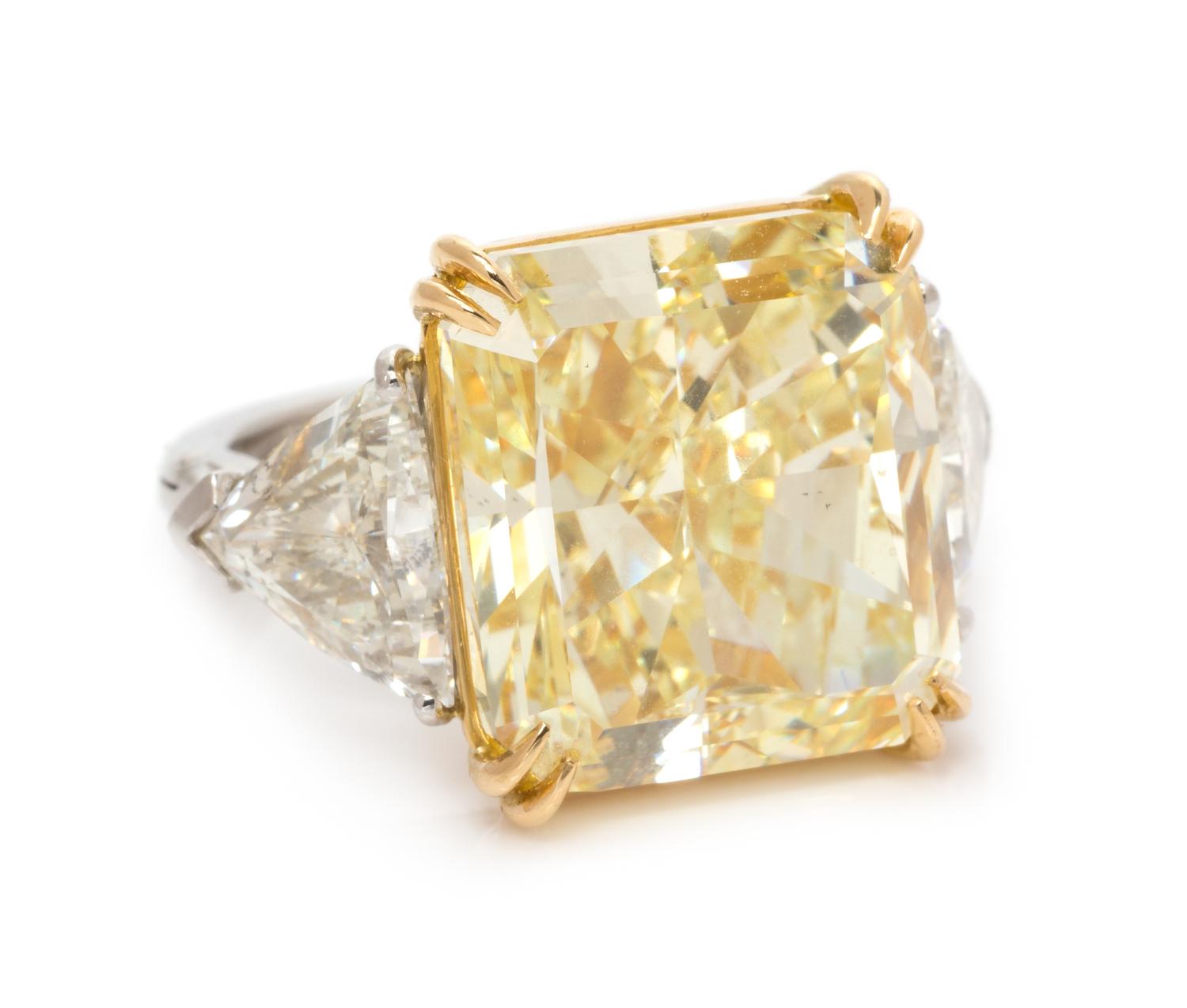 Fancy Yellow Diamond and Diamond Ring, Oscar Heyman & Brothers