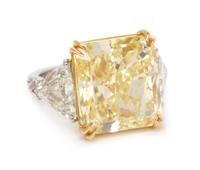 Fancy Yellow Diamond and Diamond Ring, Oscar Heyman & Brothers
