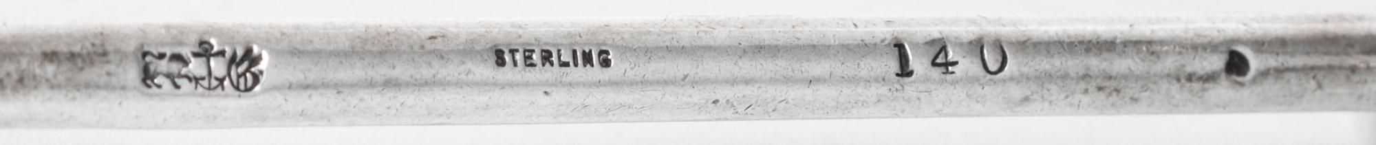 A Pair of American Silver Knife Rests, Gorham Mfg. Co., Providence, RI, each raised on two shaped supports
