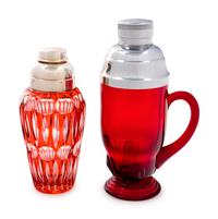 Two Cut Glass Cocktail Shakers
