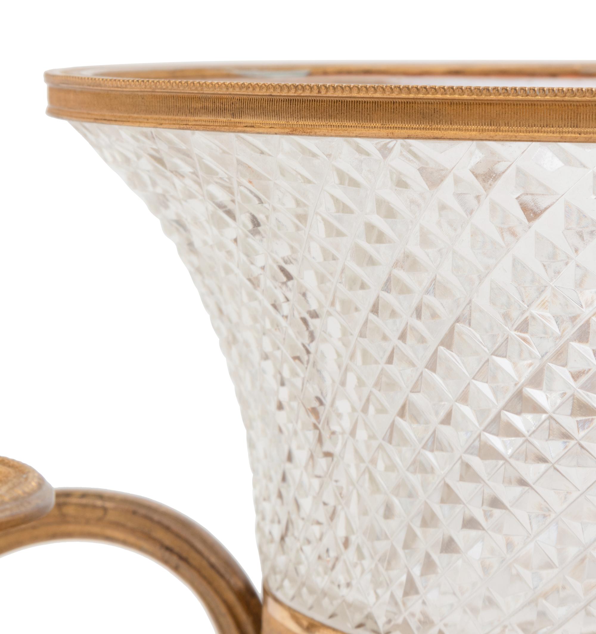 A French Gilt Bronze Mounted Cut Glass Centerpiece