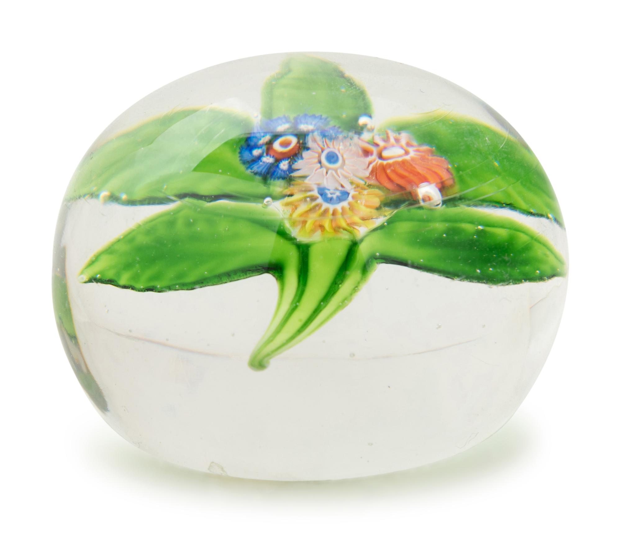 A Miniature Saint Louis Millefiori Nosegay Glass Paperweight