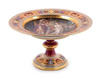 A Vienna Painted and Parcel Gilt Porcelain Tazza