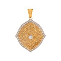 COLORED DIAMOND AND DIAMOND PENDANT