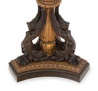 A Pair of French Neoclassical Gilt and Patinated Bronze Seven-Light Candelabra