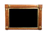 An American Maple and Giltwood Mirror Height 22 x width 32 inches