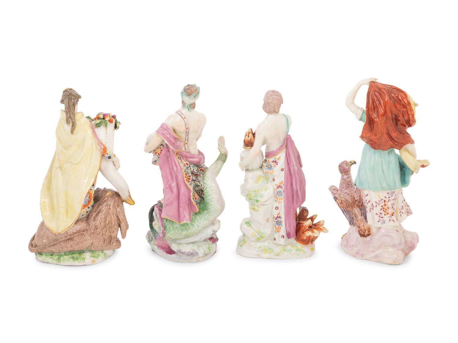 A Set of Four Chelsea Porcelain Figures Allegorical of the Elements
