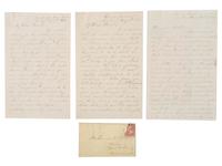 [CIVIL WAR]. A group of 10 letters from Private Morton Thompson, Co. A, 3rd Massachusetts Infantry.