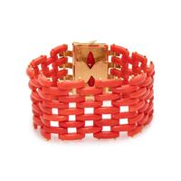 YELLOW GOLD AND CORAL BRACELET