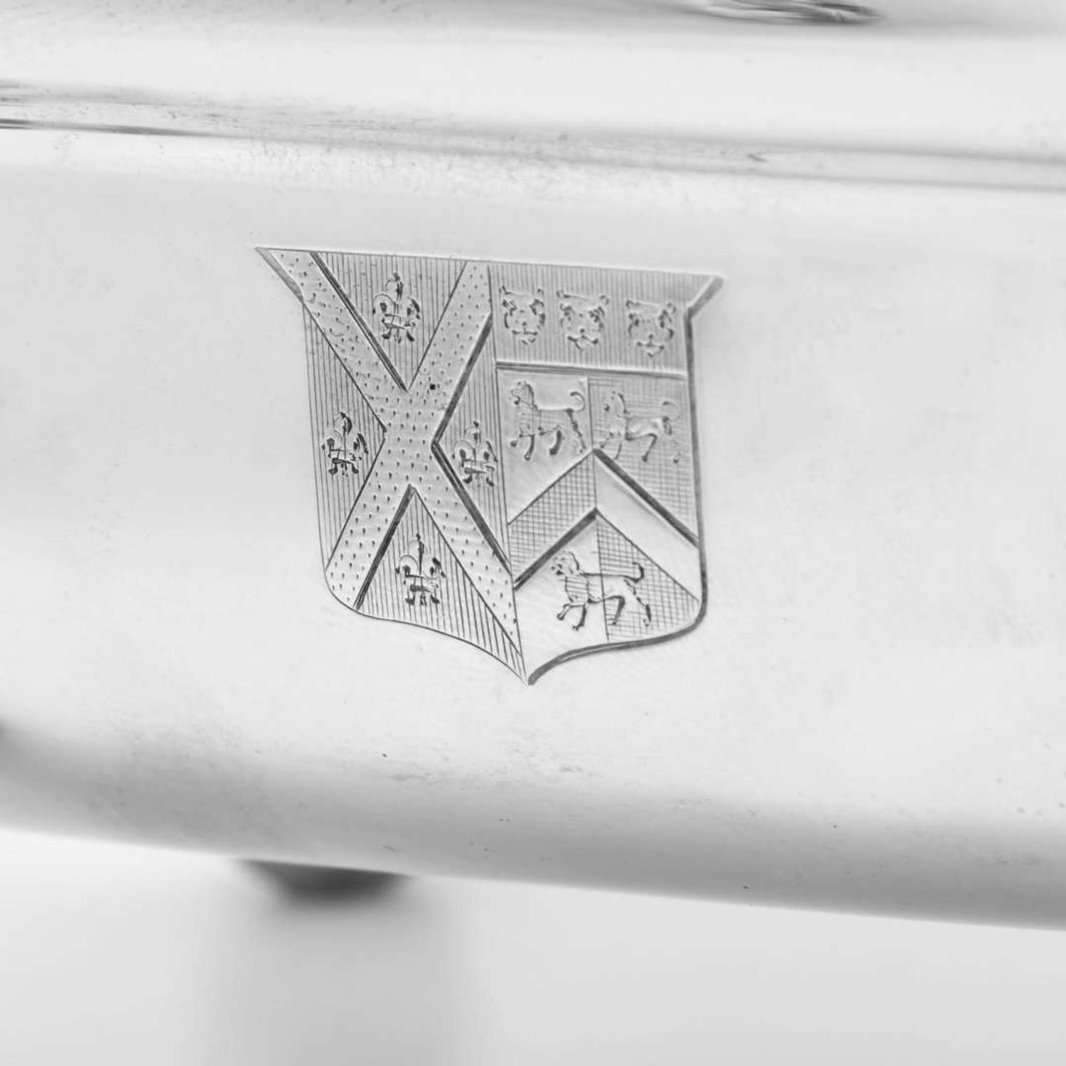 A Pair of George III Sterling Silver Armorial Sauce Tureens with Covers William Stroud, London, 1811