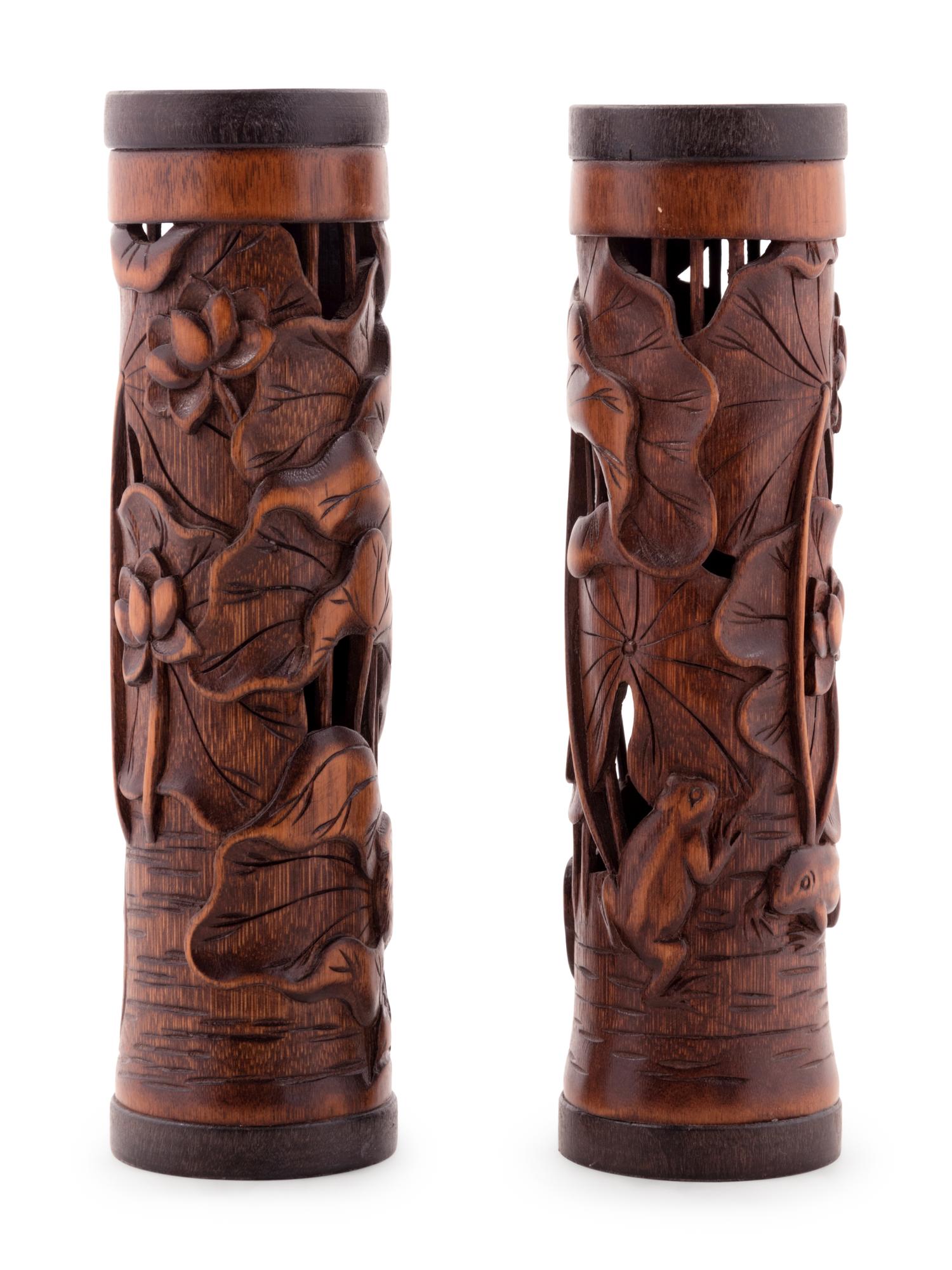 A Pair of Chinese Bamboo Parfumiers