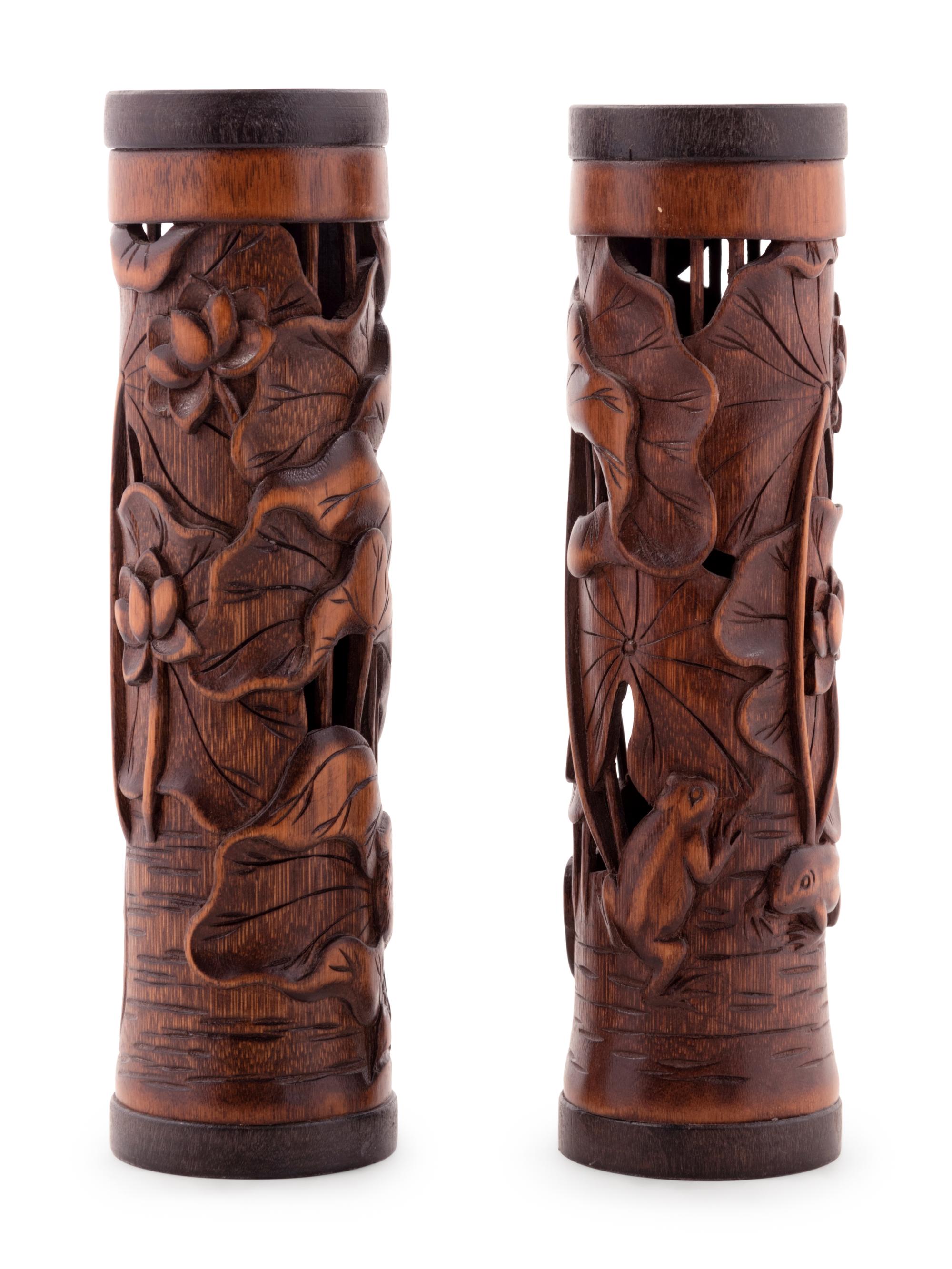 A Pair of Chinese Bamboo Parfumiers