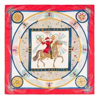 Hermès, Three Printed Silk Scarves 90