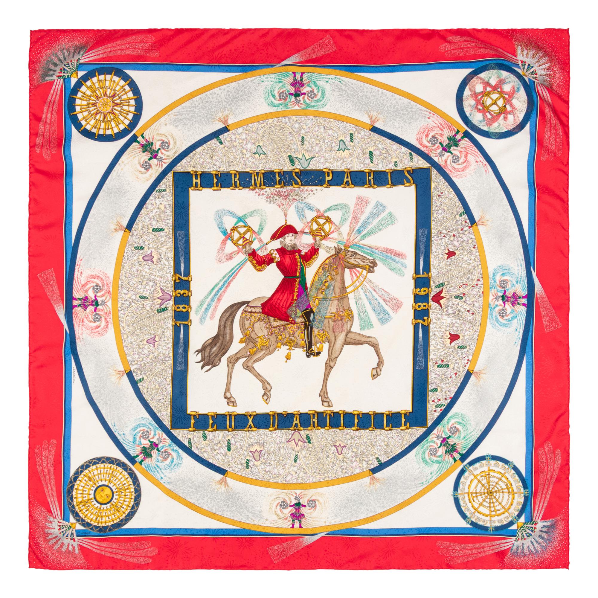 Hermès, Three Printed Silk Scarves 90