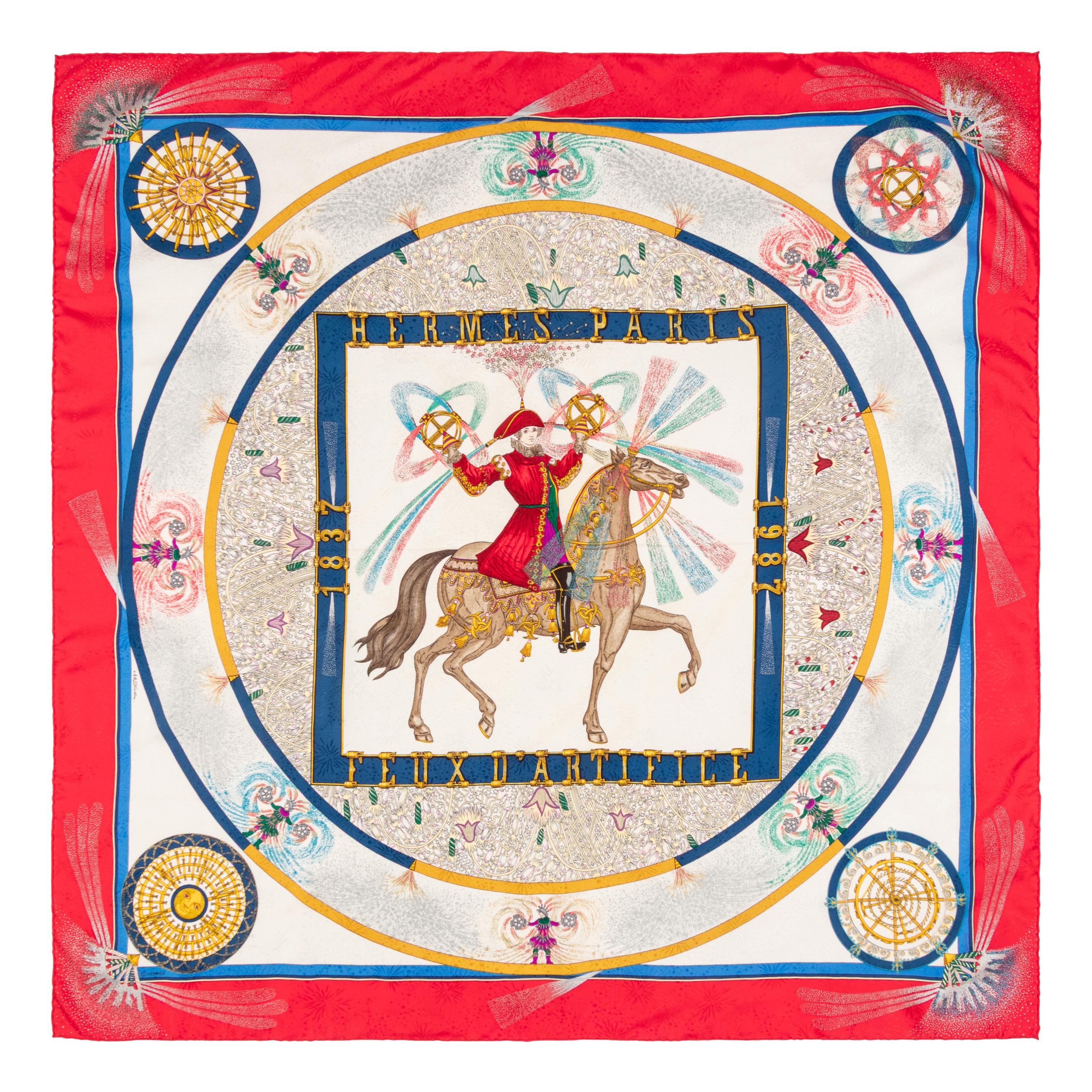Hermès, Three Printed Silk Scarves 90