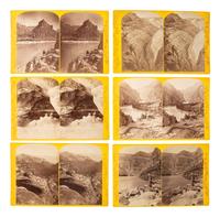 [WESTERN AMERICANA]. HILLERS, John K., FENNIMORE, J., and BEAMAN, E.O., photographers. A group of 10 Powell Expedition stereoviews, featuring images of crew members, boats, and the photographer's dark tent.
